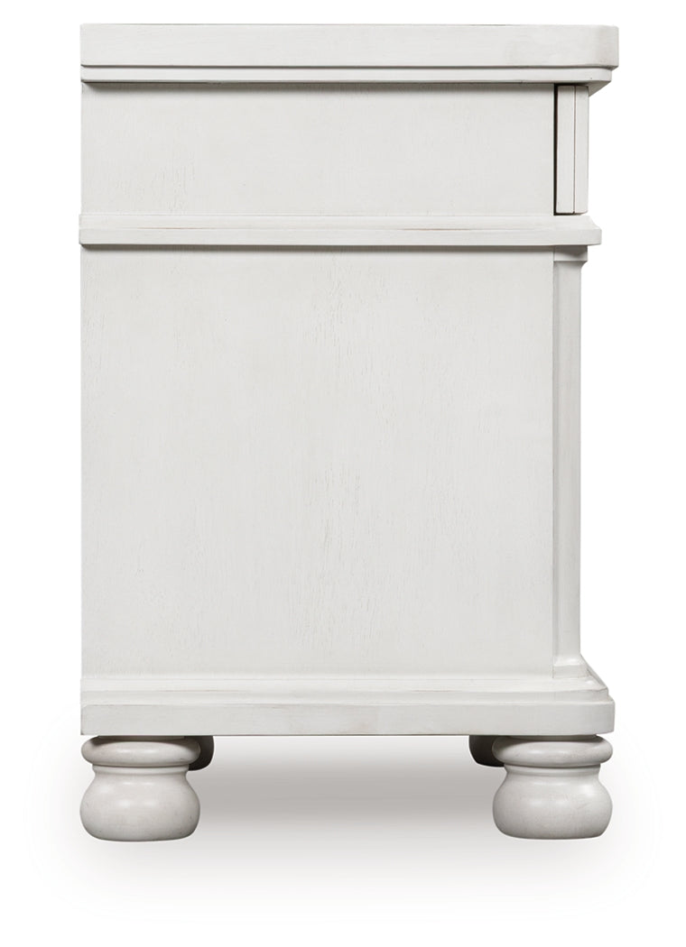 Rowlenstown Antique White Three Drawer Night Stand- Viva Furn