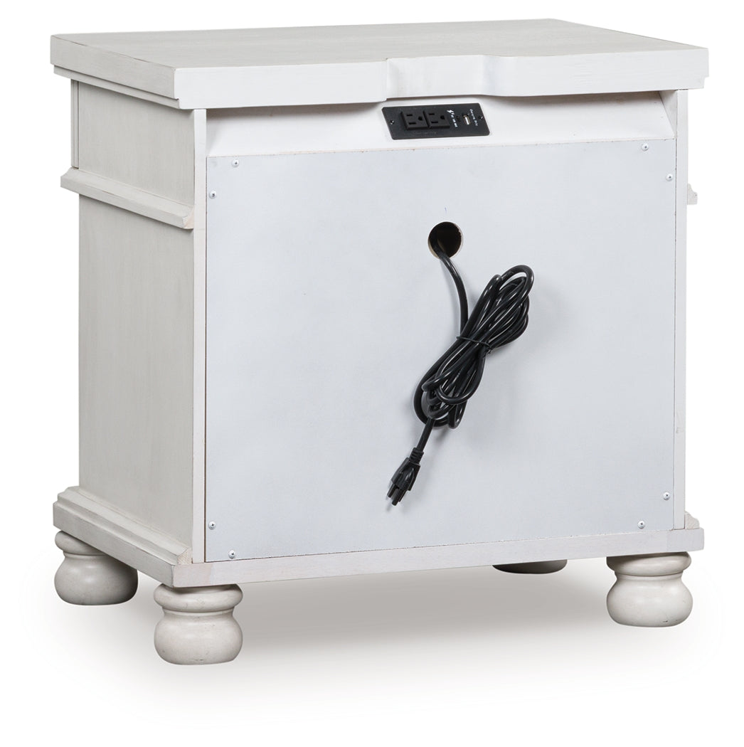 Rowlenstown Antique White Three Drawer Night Stand- Viva Furn