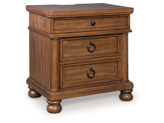 Rowlenstown Brown Three Drawer Night Stand- Viva Furn