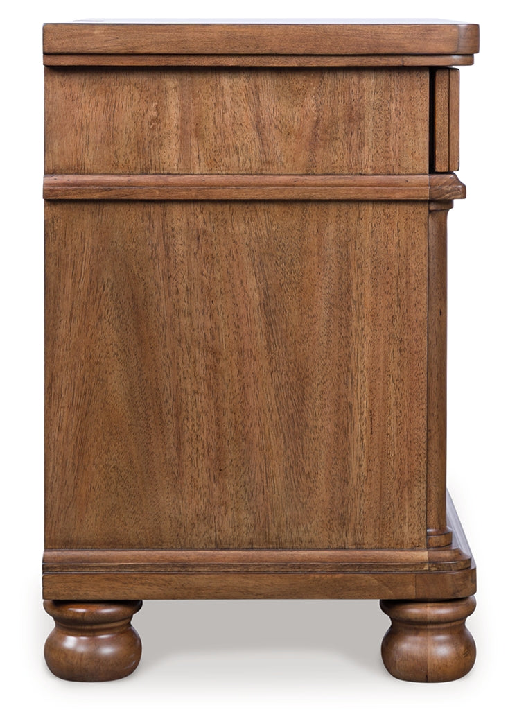 Rowlenstown Brown Three Drawer Night Stand- Viva Furn