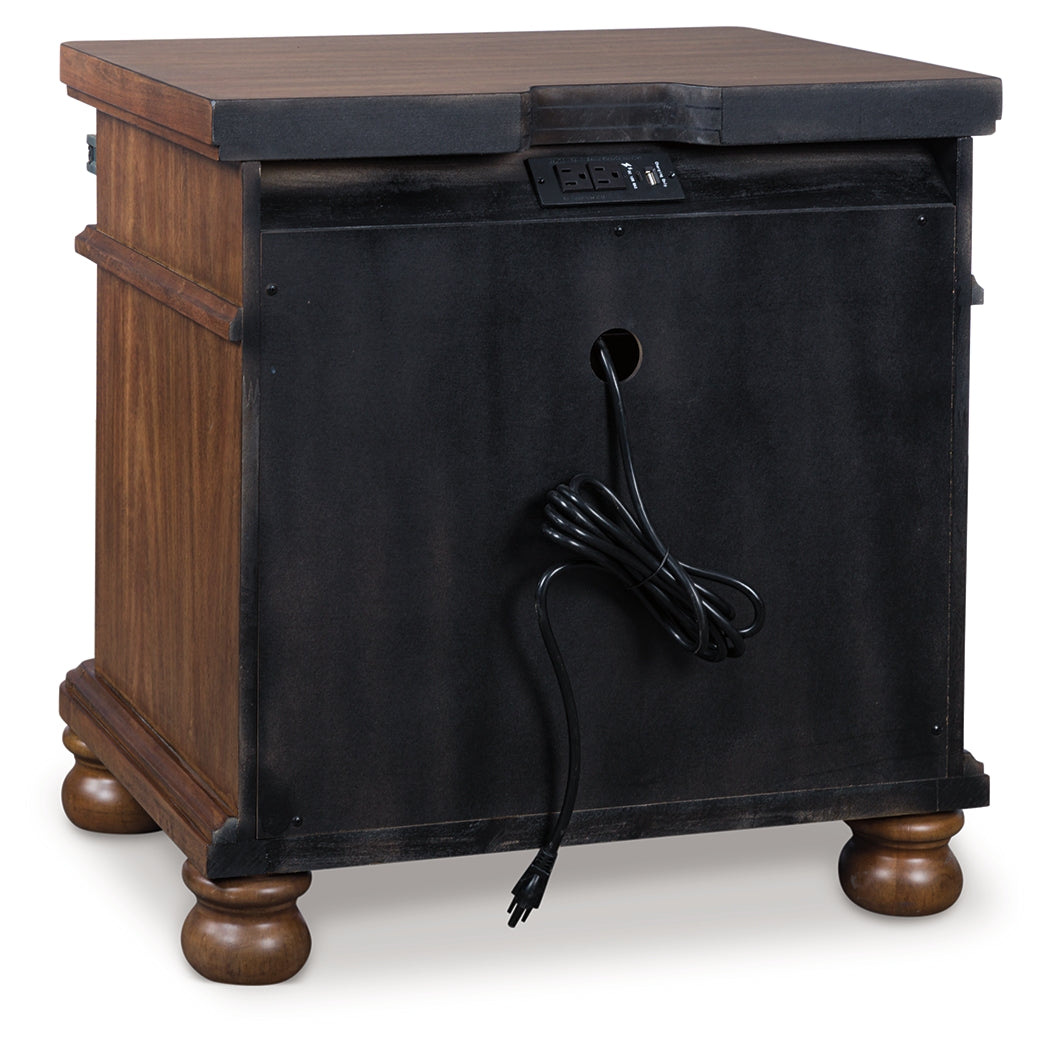 Rowlenstown Brown Three Drawer Night Stand- Viva Furn
