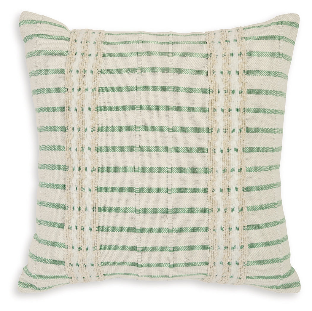 Rowton White/Green Pillow- Viva Furn