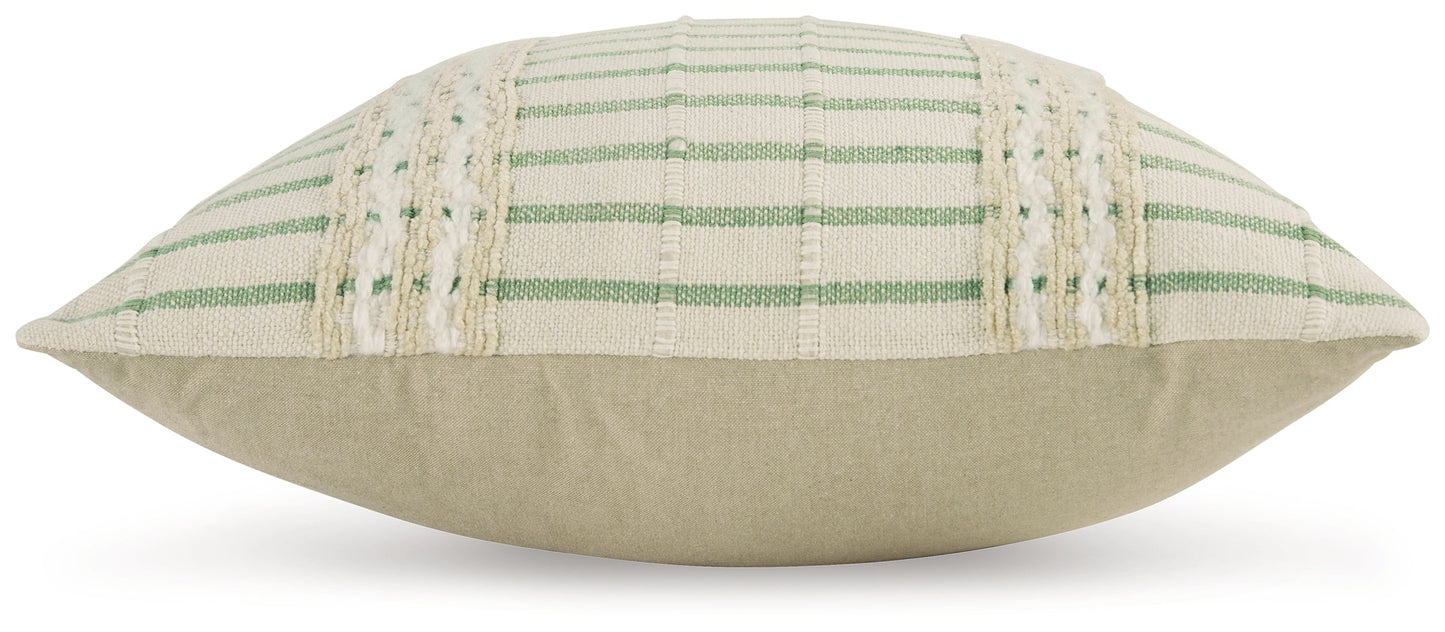 Rowton White/Green Pillow- Viva Furn