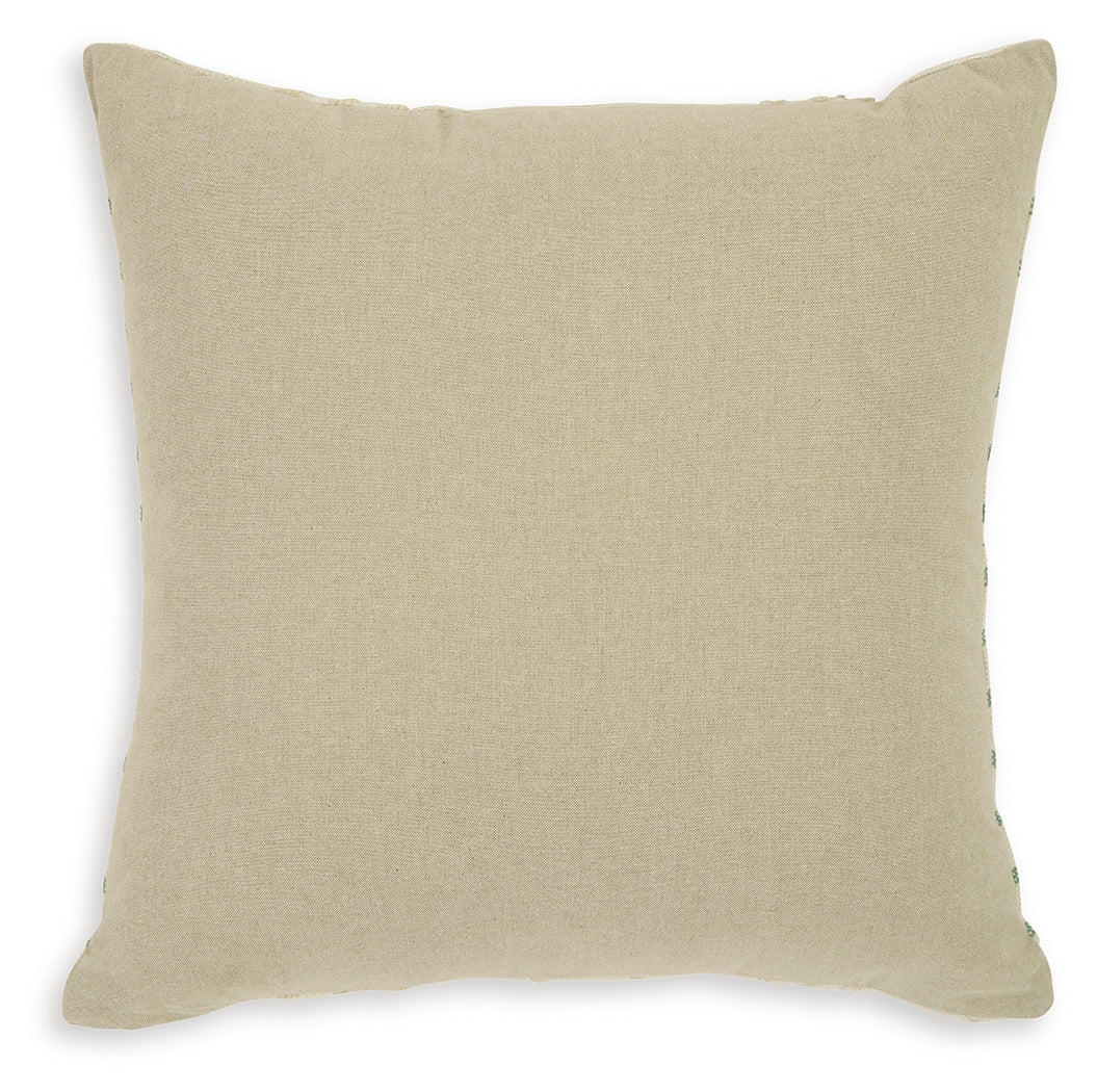 Rowton White/Green Pillow- Viva Furn