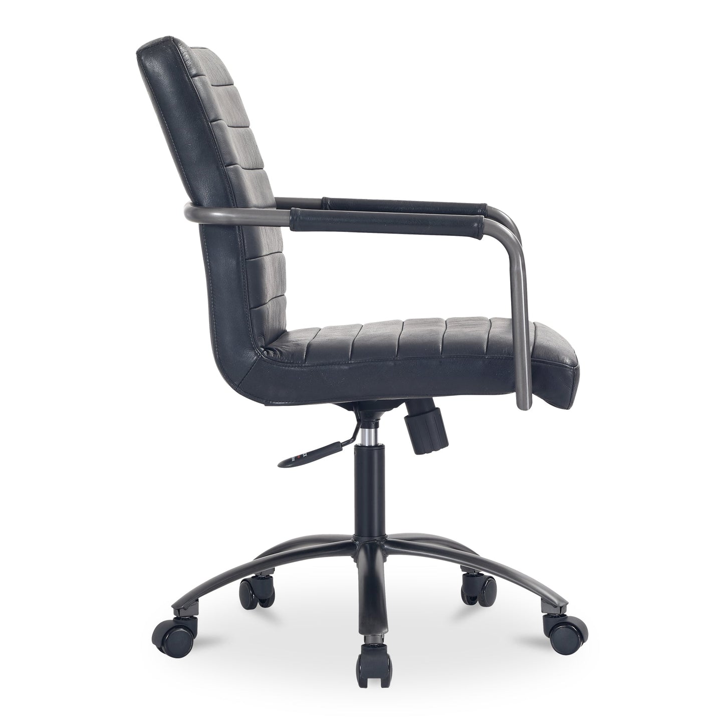 Roy Black Leather Office Chair - Ornate Home