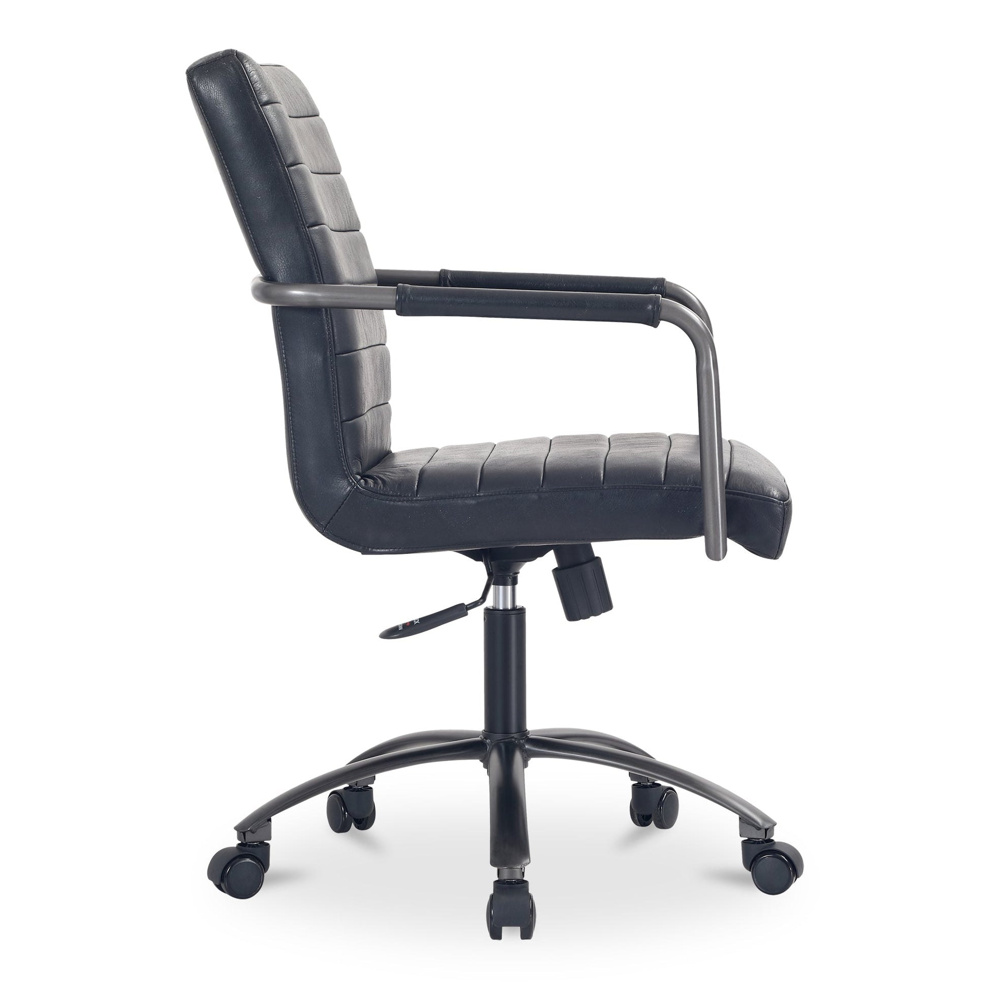 Roy Black Leather Office Chair - Ornate Home
