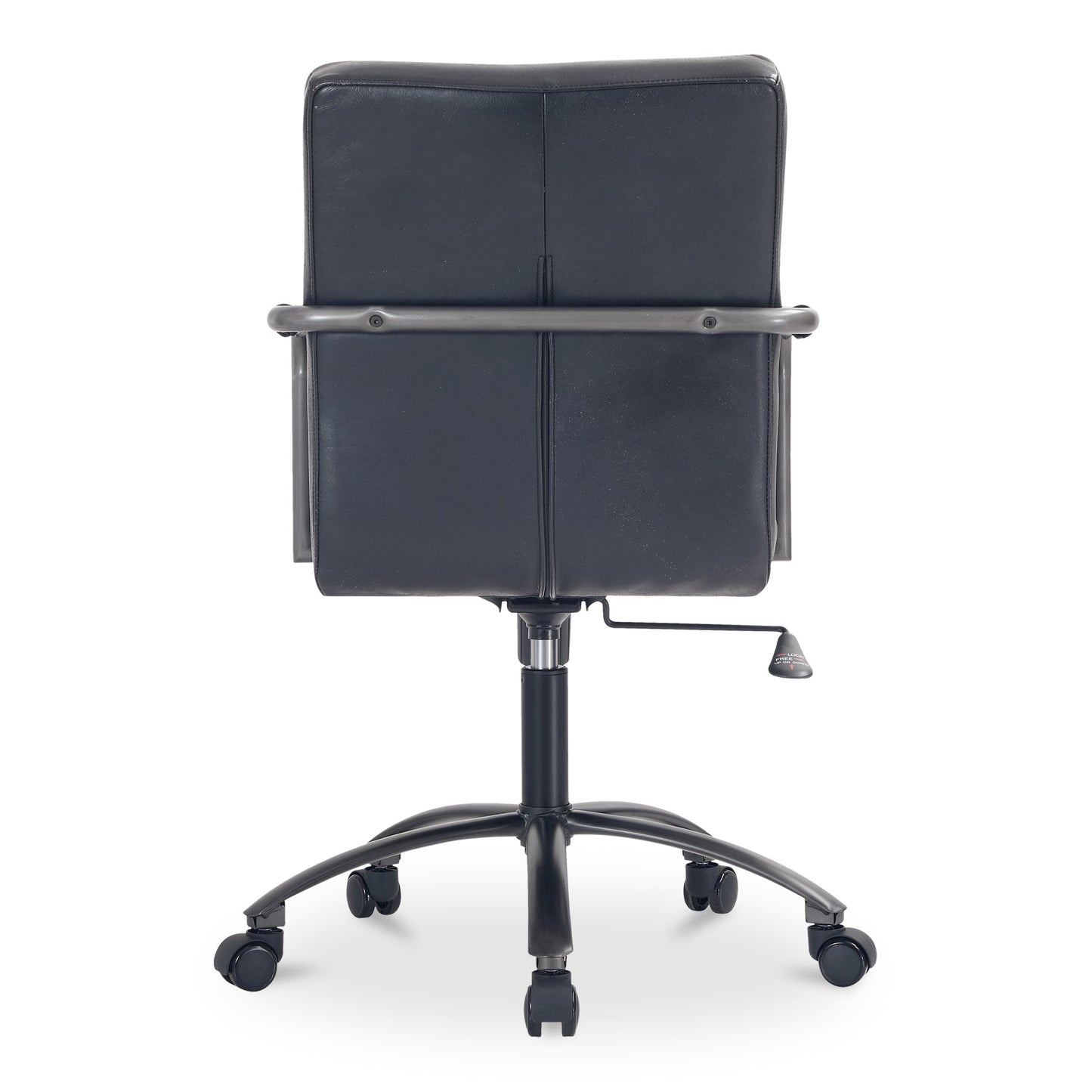 Roy Black Leather Office Chair - Ornate Home