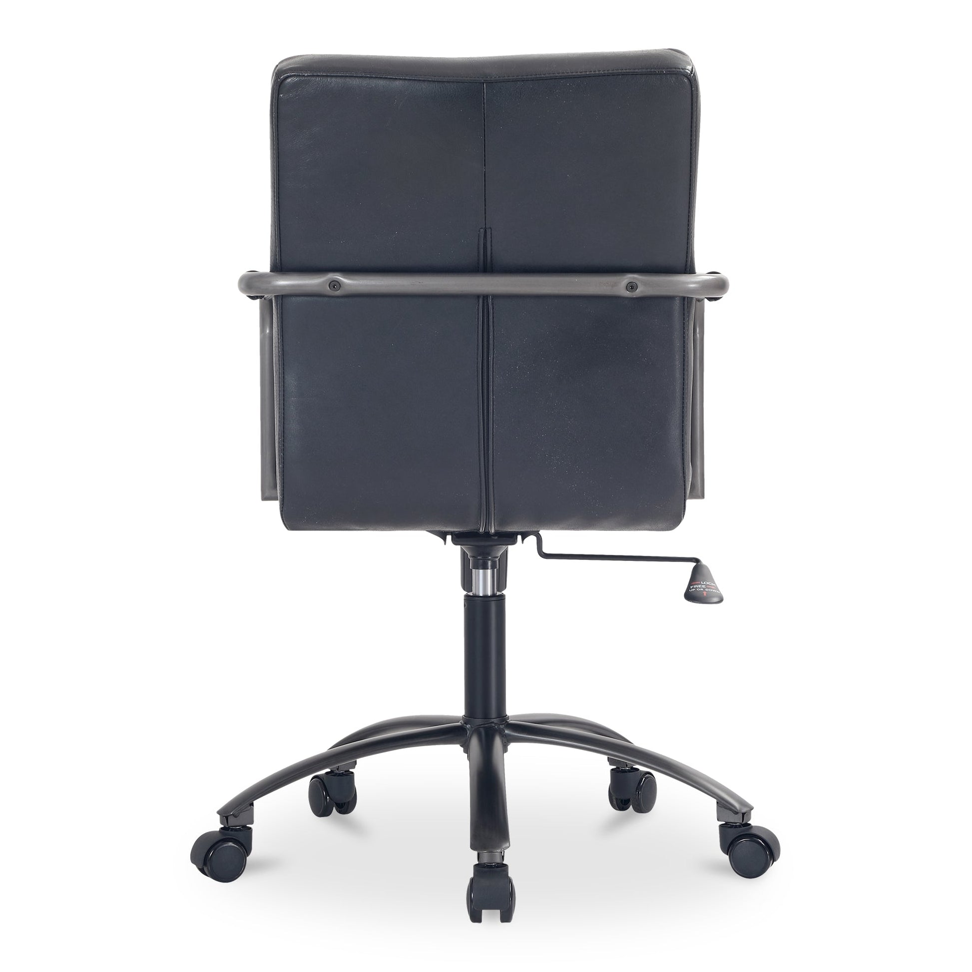 Roy Black Leather Office Chair - Ornate Home