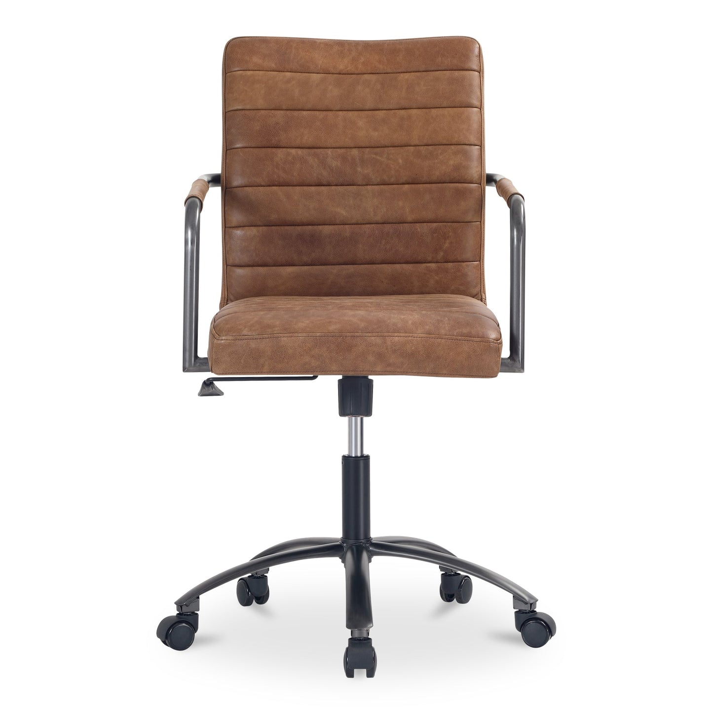 Roy  Brown Leather Office Chair - Ornate Home