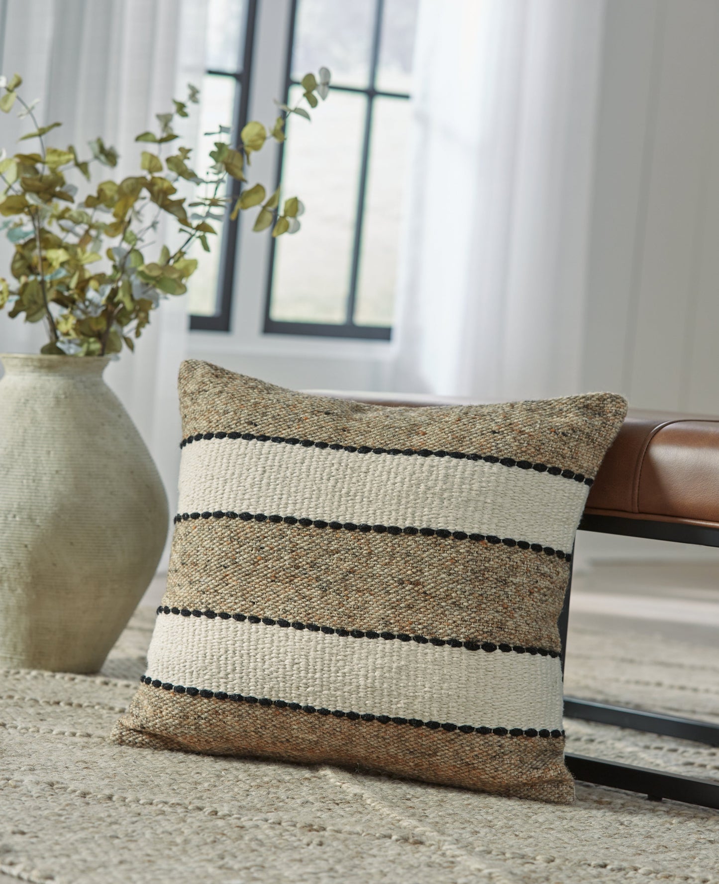 Rueford Brown/Black/Natural Pillow- Viva Furn