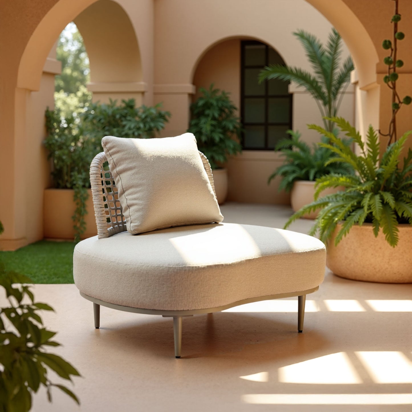 Ruhe Beige Outdoor Accent Chair - Ornate Home