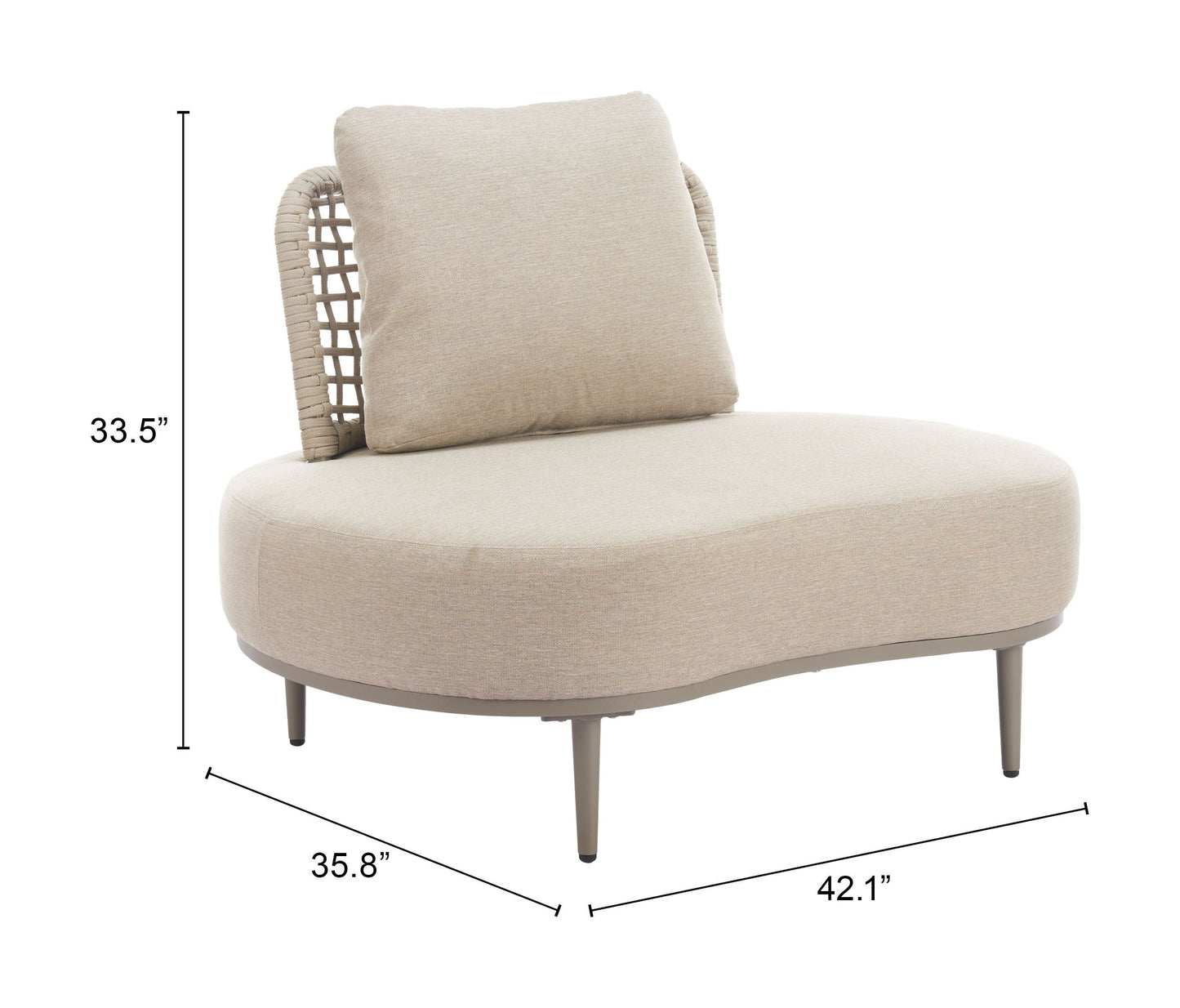 Ruhe Beige Outdoor Accent Chair - Ornate Home