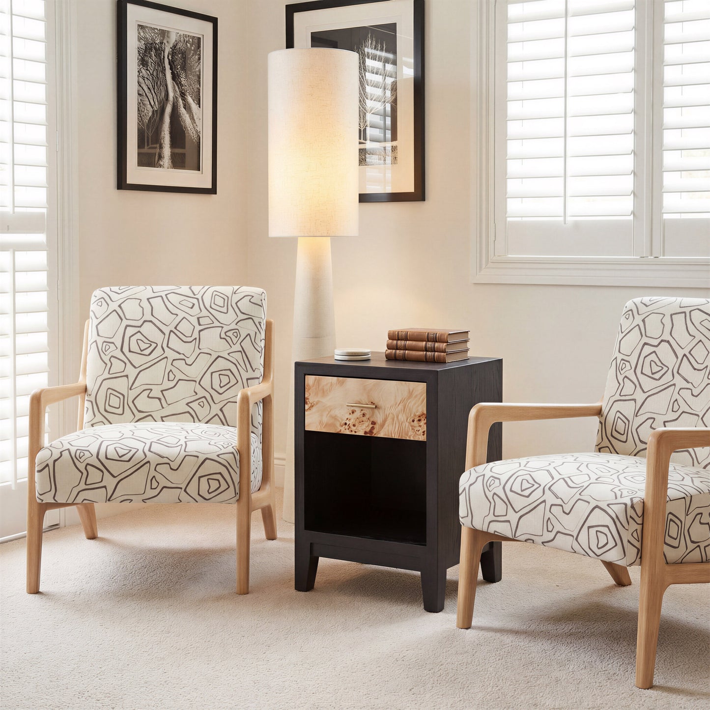 Runa Beige & Natural Accent Chair - Ornate Home