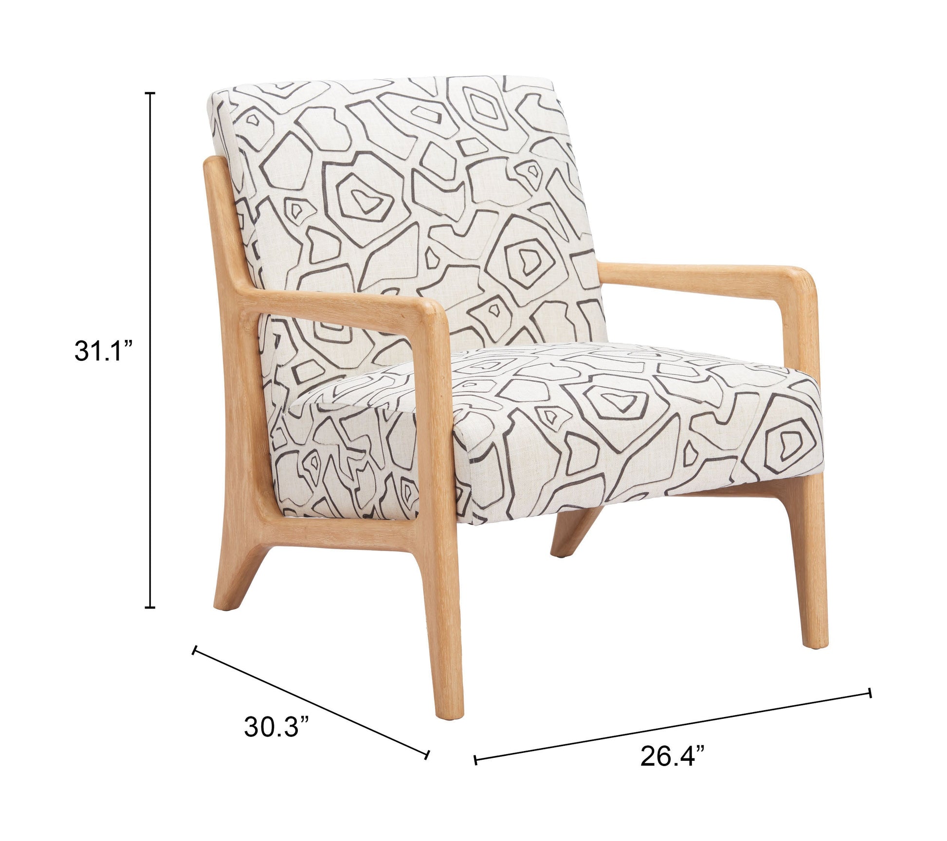 Runa Beige & Natural Accent Chair - Ornate Home