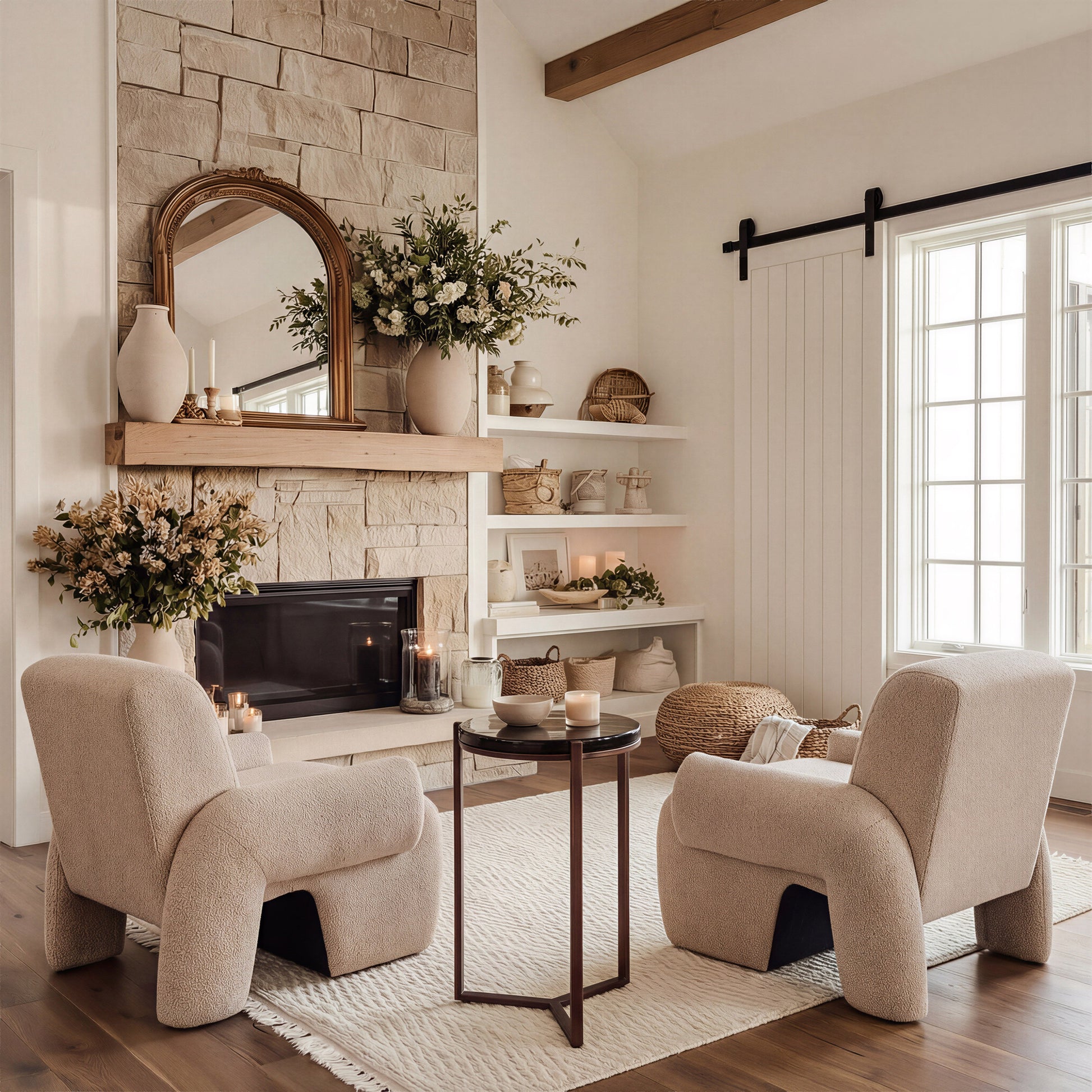 Rura Heathered Beige Accent Chair - Ornate Home