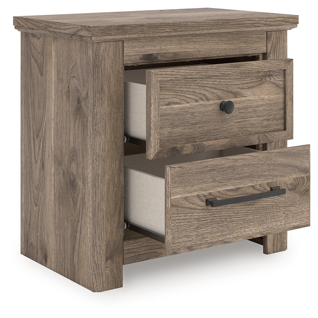 Rusticott Brown Two Drawer Night Stand- Viva Furn