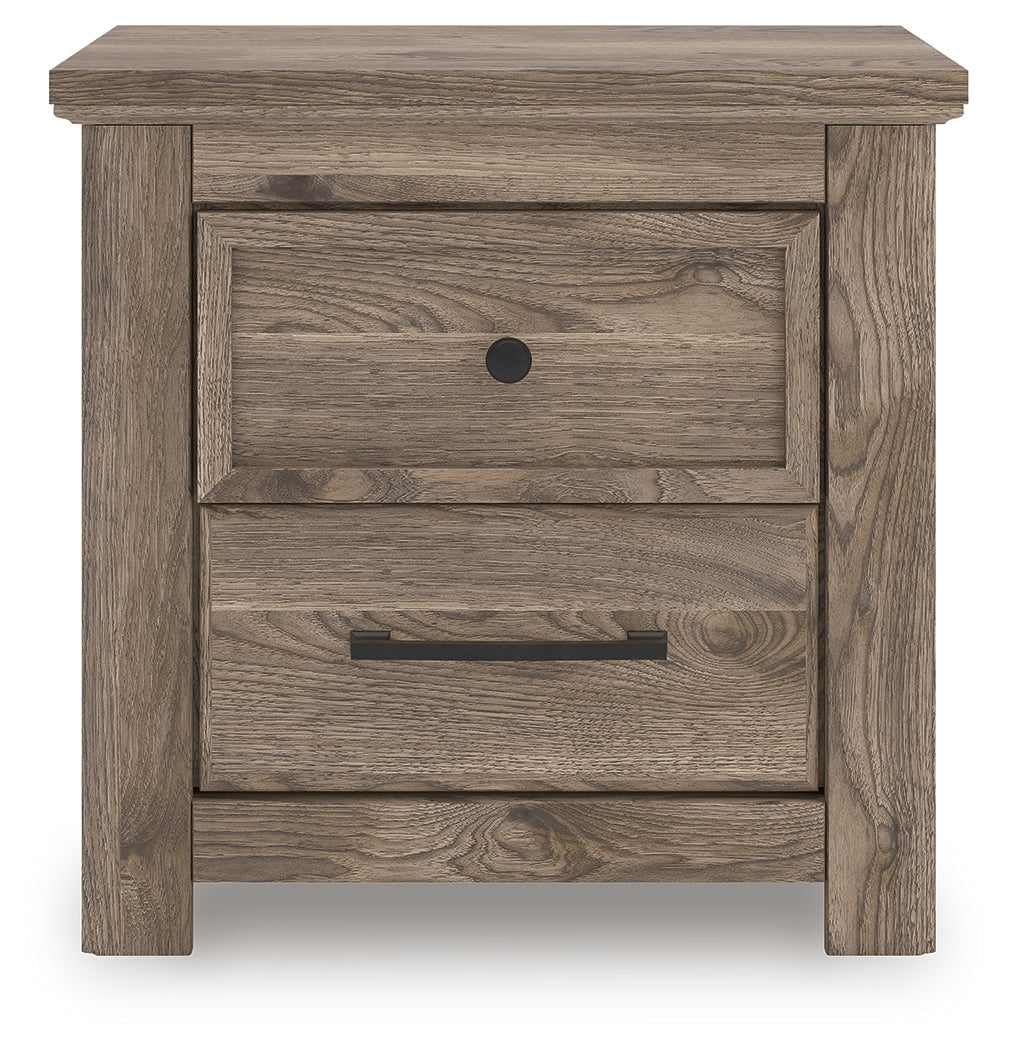 Rusticott Brown Two Drawer Night Stand- Viva Furn
