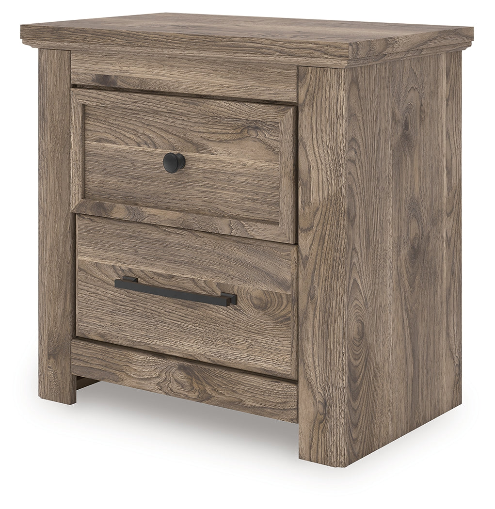 Rusticott Brown Two Drawer Night Stand- Viva Furn