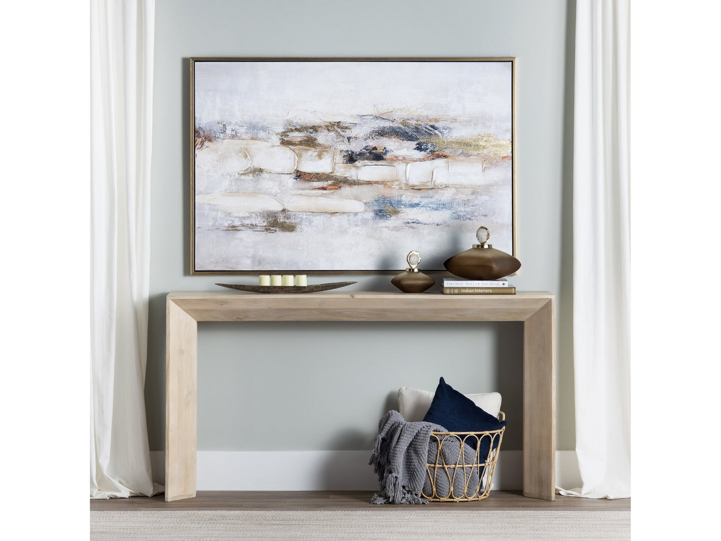 Rusty Lines Gold/Blue Canvas - Ornate Home