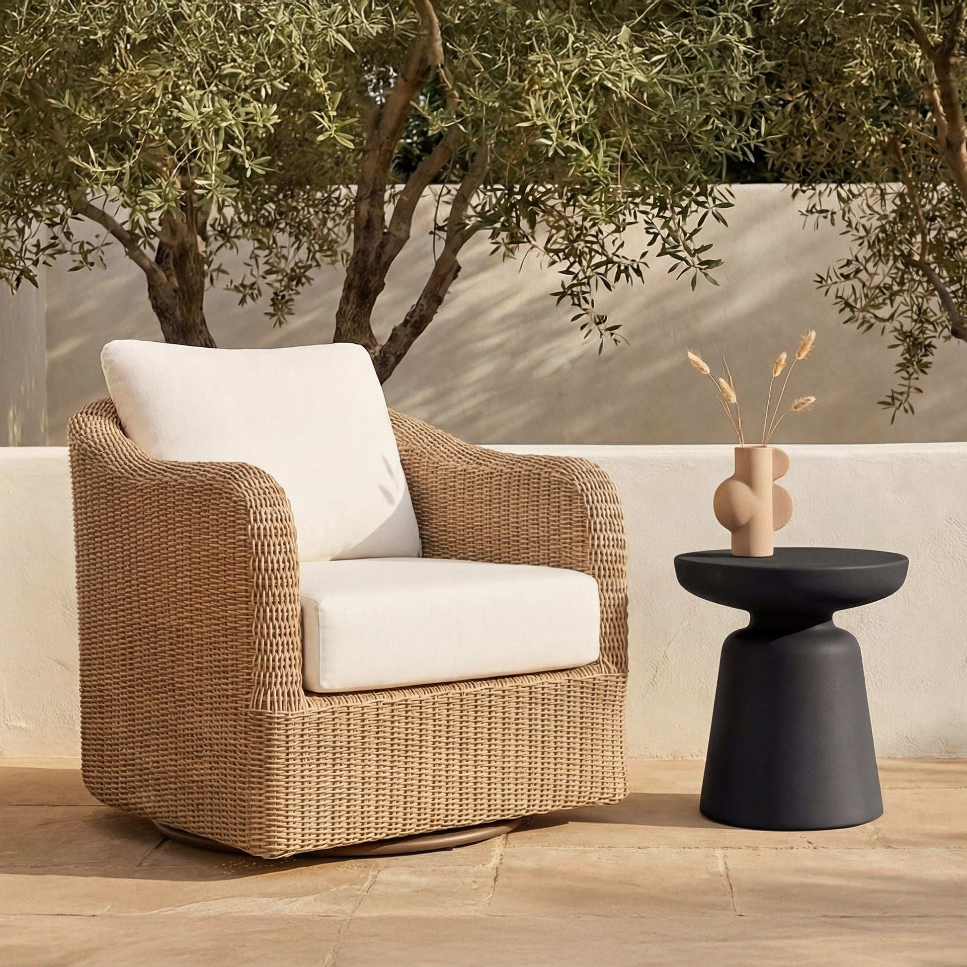 Ruth Black Outdoor Side Table - Ornate Home