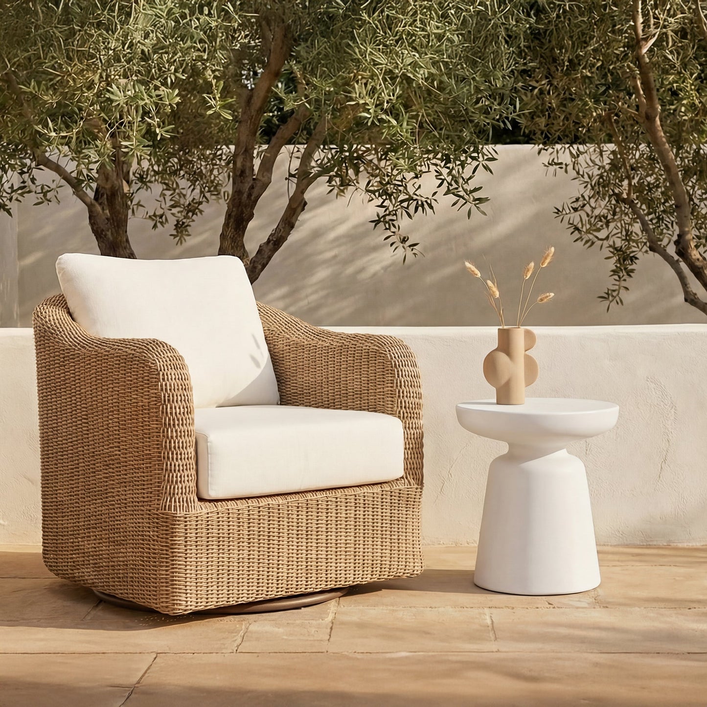 Ruth White Outdoor Side Table - Ornate Home