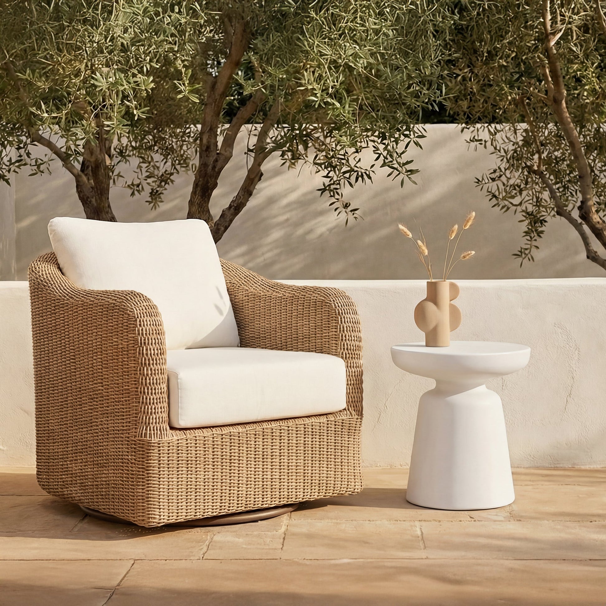Ruth White Outdoor Side Table - Ornate Home