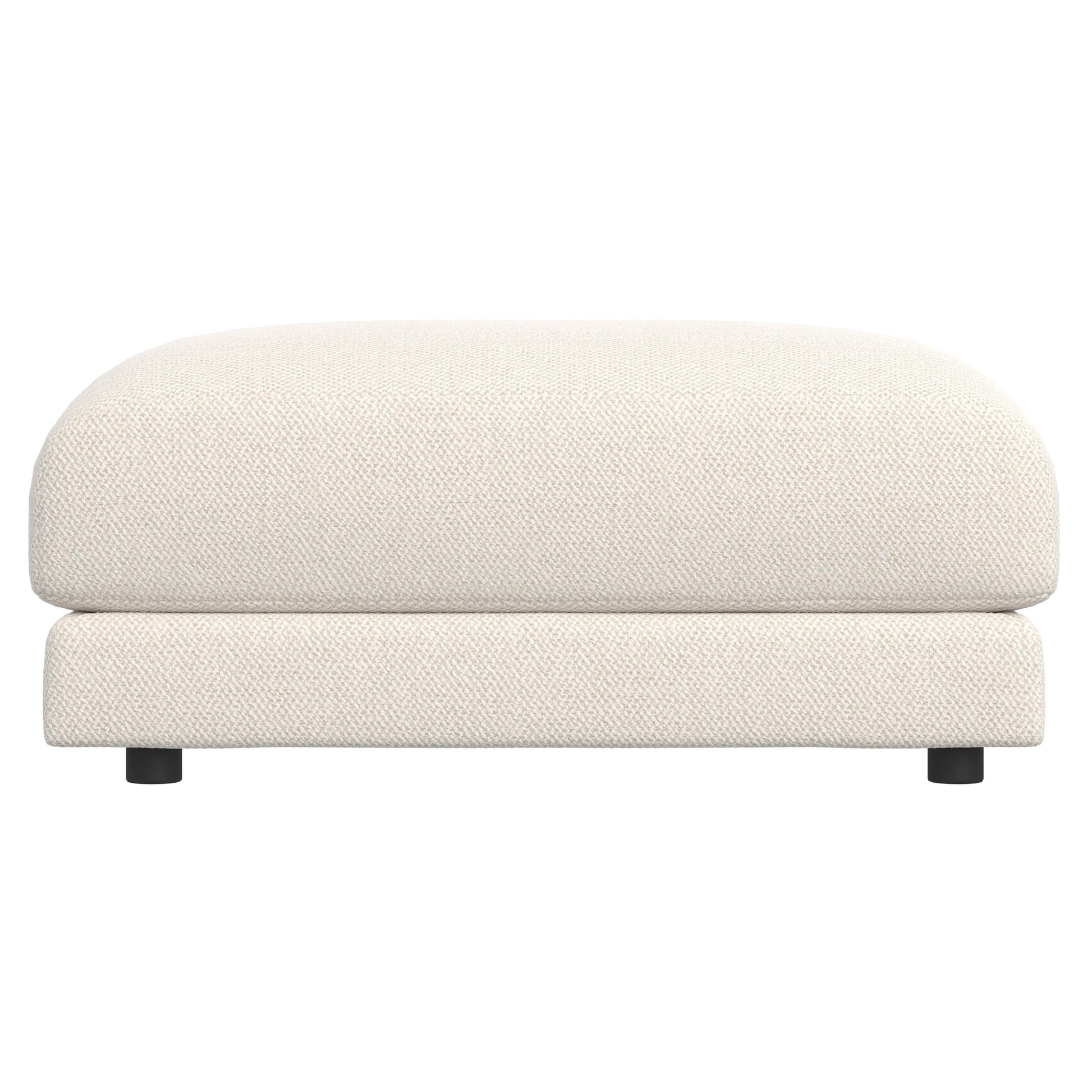 Rylan White/Cream Fabric Bumper Ottoman - Ornate Home