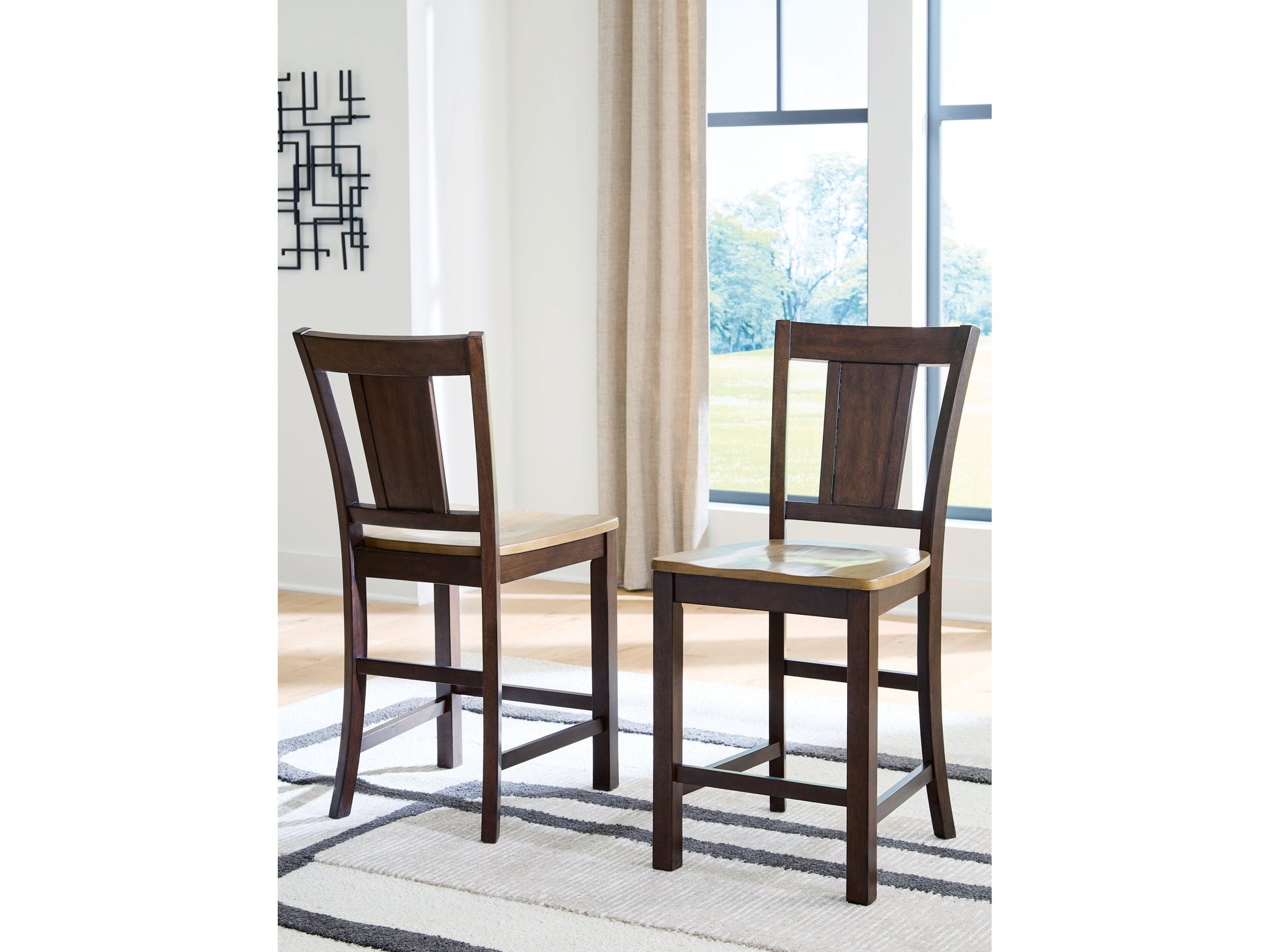 Rylandeen Light Brown/Dark Brown Barstool- Viva Furn