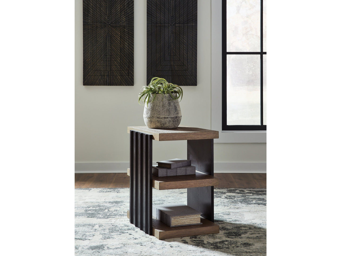 Rylandyn Black/Light Brown End Table- Viva Furn