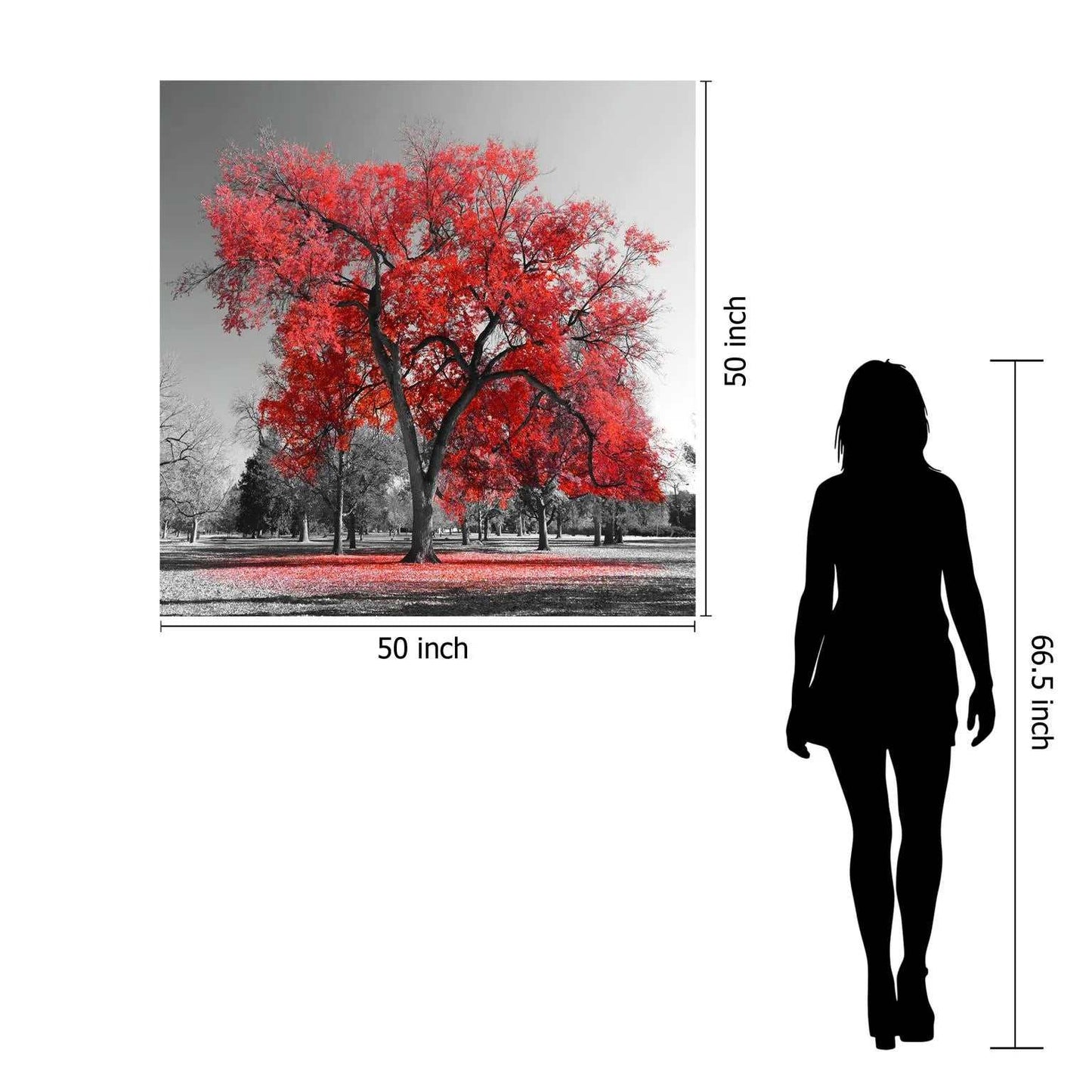 Red Tree Tempered Glass w / Foil - Ornate Home