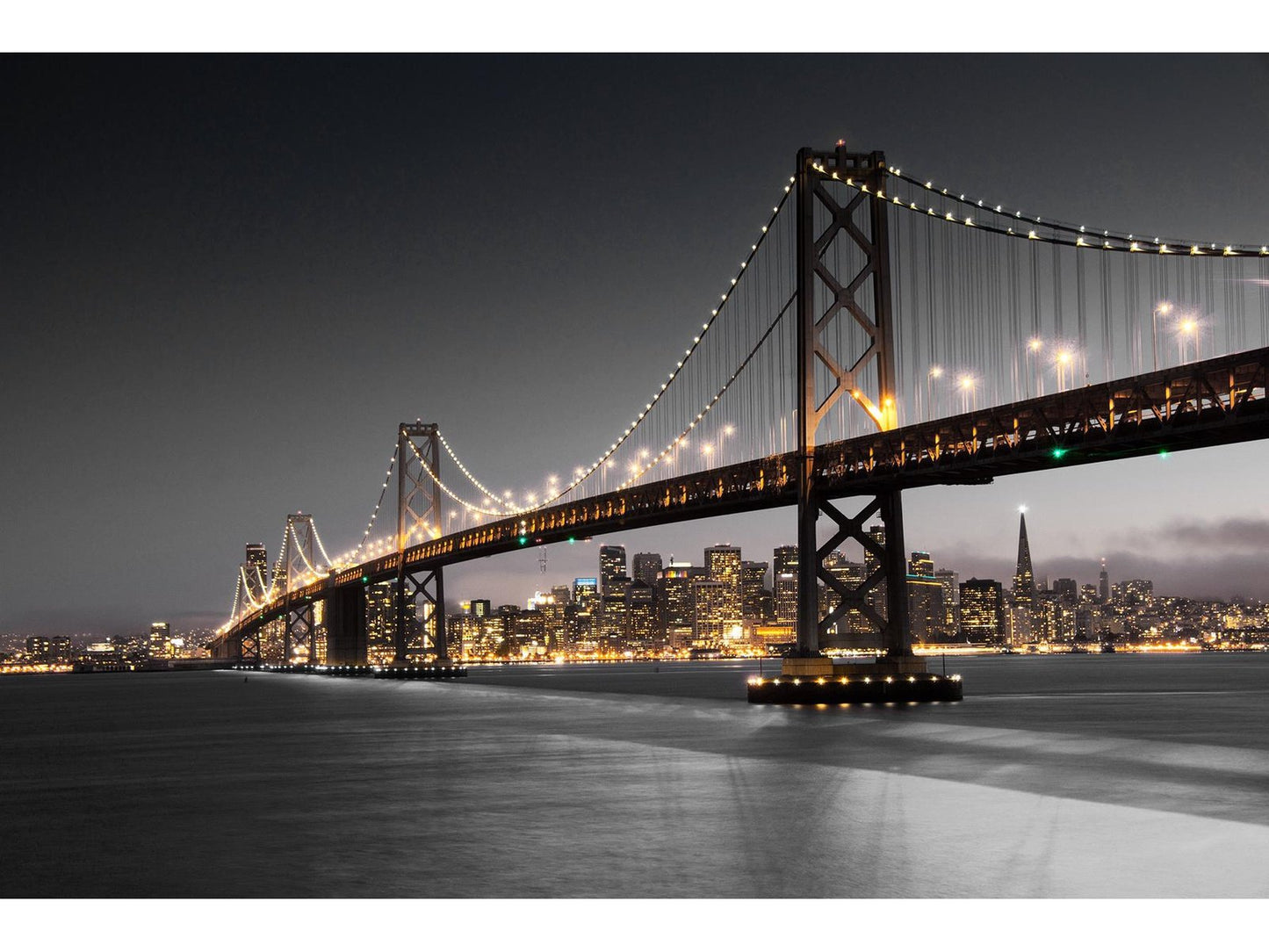 San Francisco Bridge Tempered Glass w / Foil Wall Art