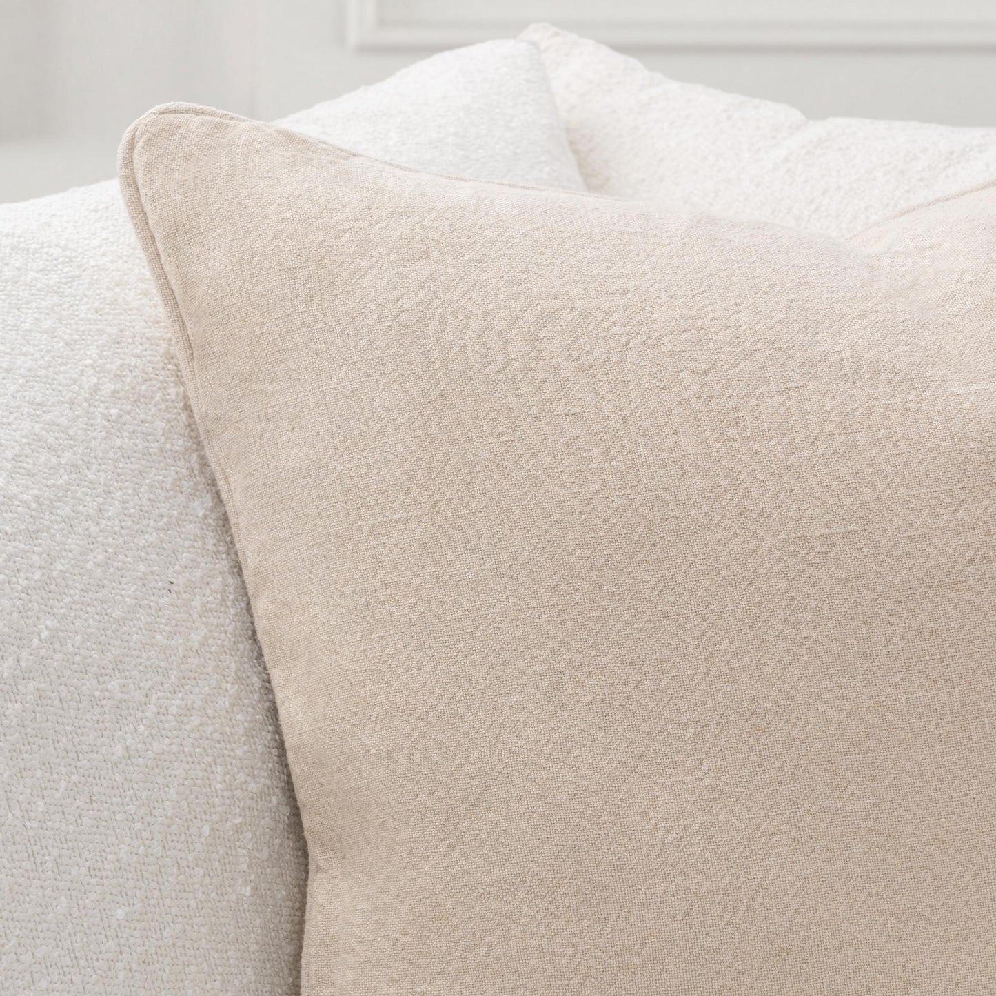 SLD Bedford Linen Oat 22x22 Throw Pillow (Set of 2) - Ornate Home