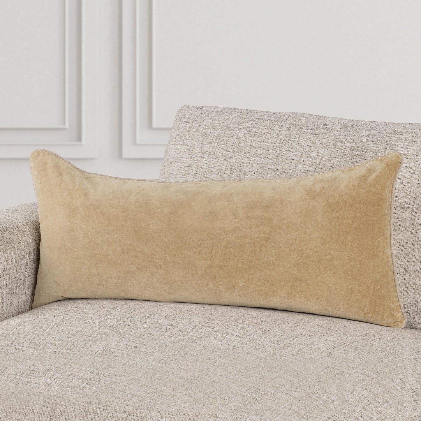 SLD Heirloom Wheat Velvet Multiple Sizes Throw Pillow (Set of 2) - Ornate Home