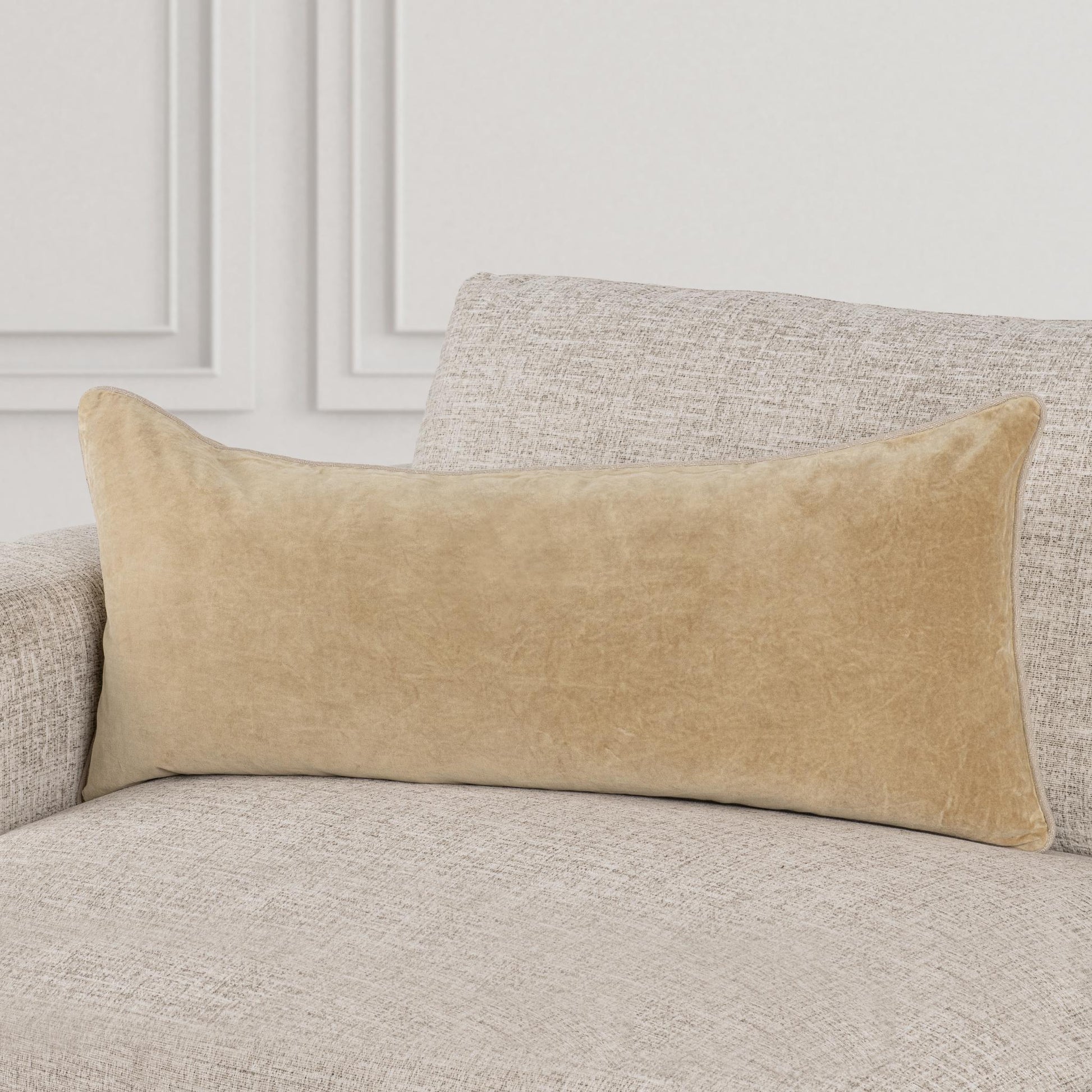 SLD Heirloom Wheat Velvet Multiple Sizes Throw Pillow (Set of 2) - Ornate Home