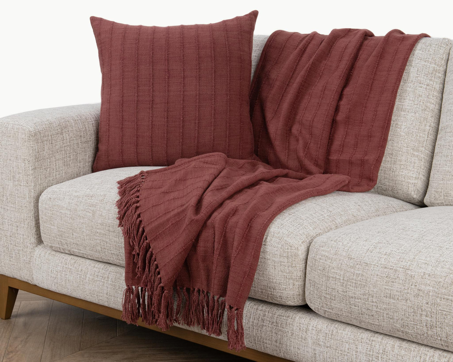 SLD Hunter Cherrywood Red 22x22 Throw Pillow (Set of 2) - Ornate Home