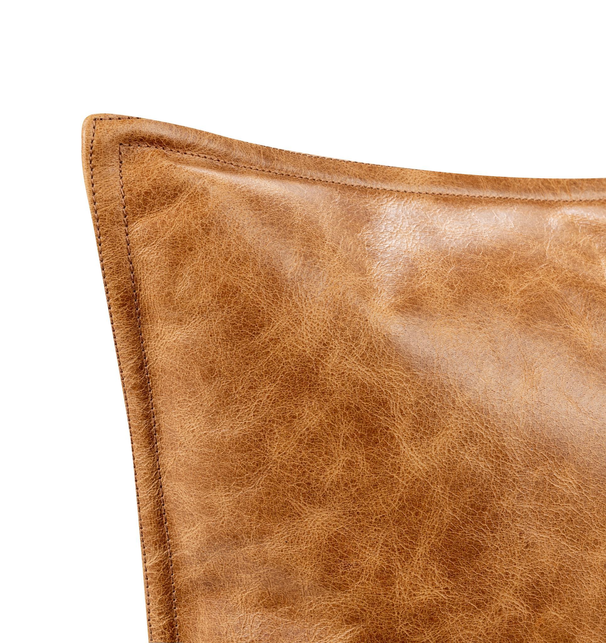 SLD Leather Dumont Chestnut Multiple Sizes Throw Pillow (Set of 2) - Ornate Home