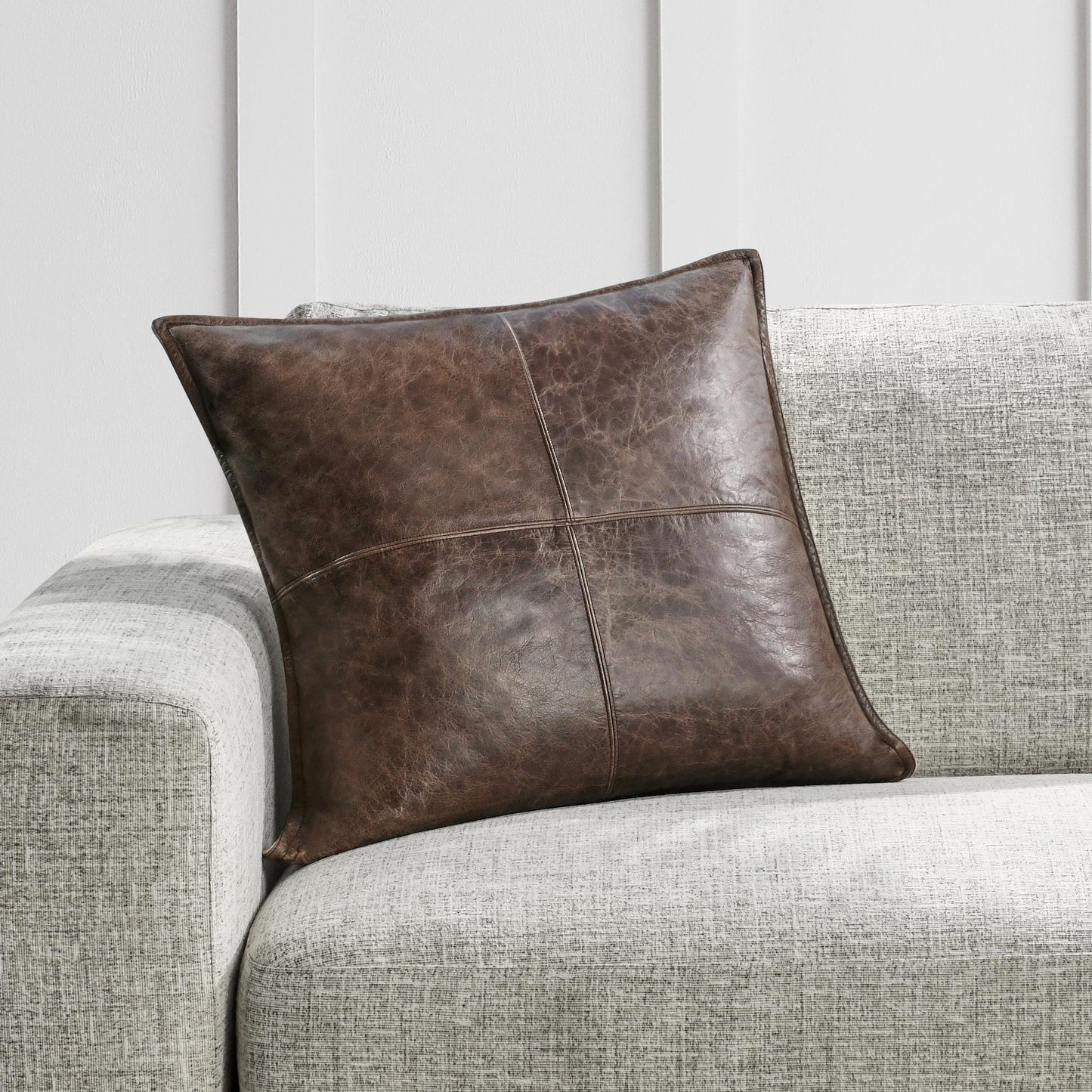 SLD Leather Parsons Cocoa Multiple Sizes Throw Pillow (Set of 2) - Ornate Home