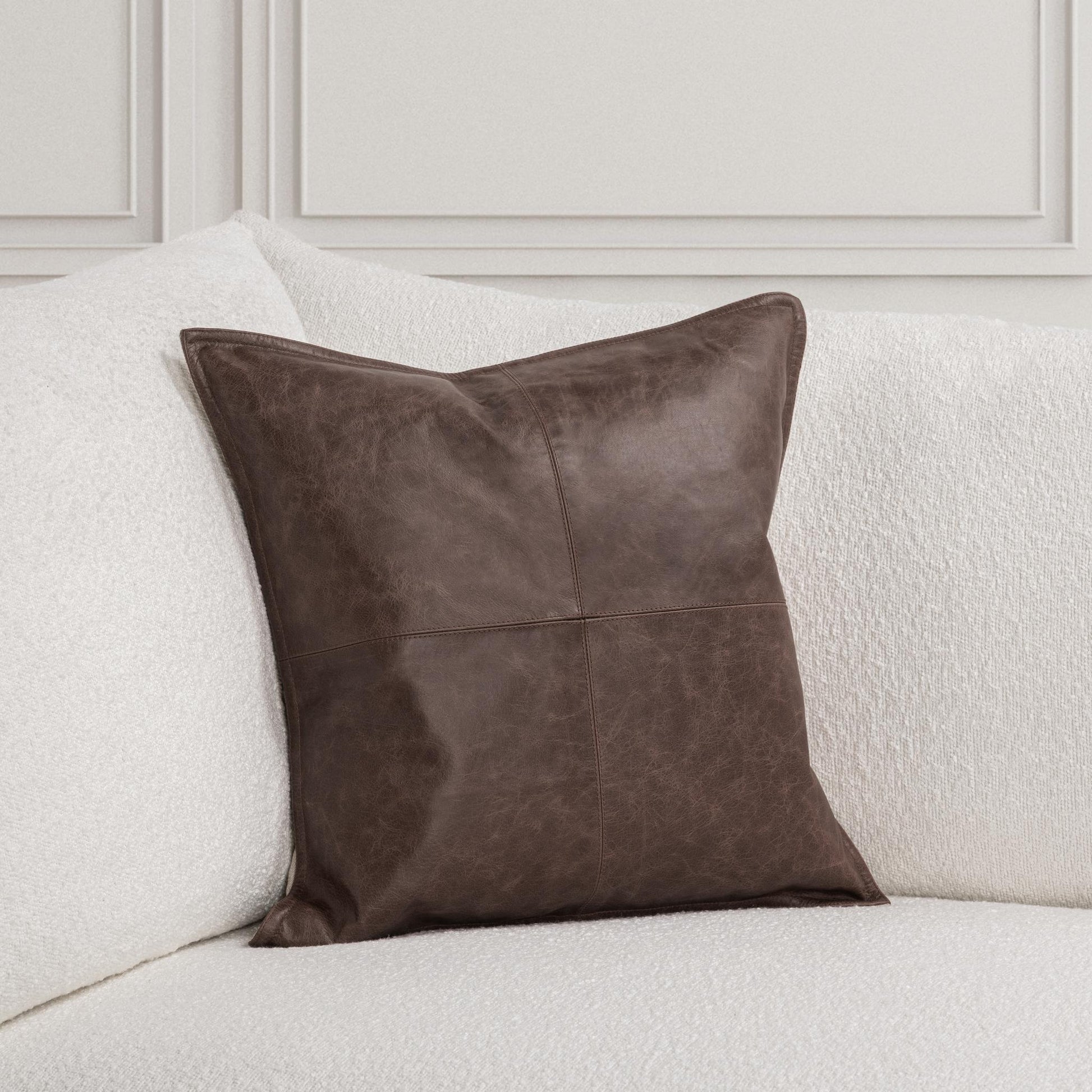 SLD Leather Parsons Cocoa Multiple Sizes Throw Pillow (Set of 2) - Ornate Home