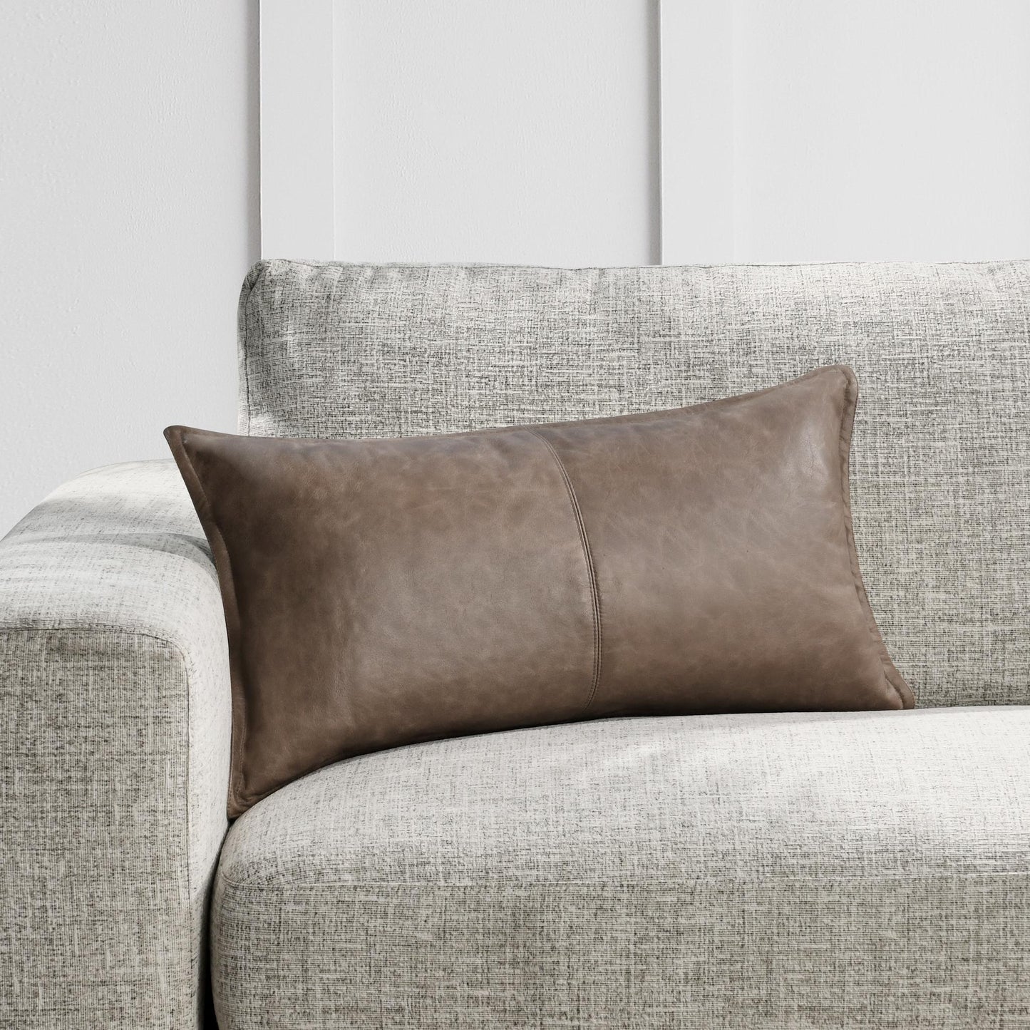 SLD Leather Sandstorm Taupe Multiple Sizes Throw Pillow (Set of 2) - Ornate Home