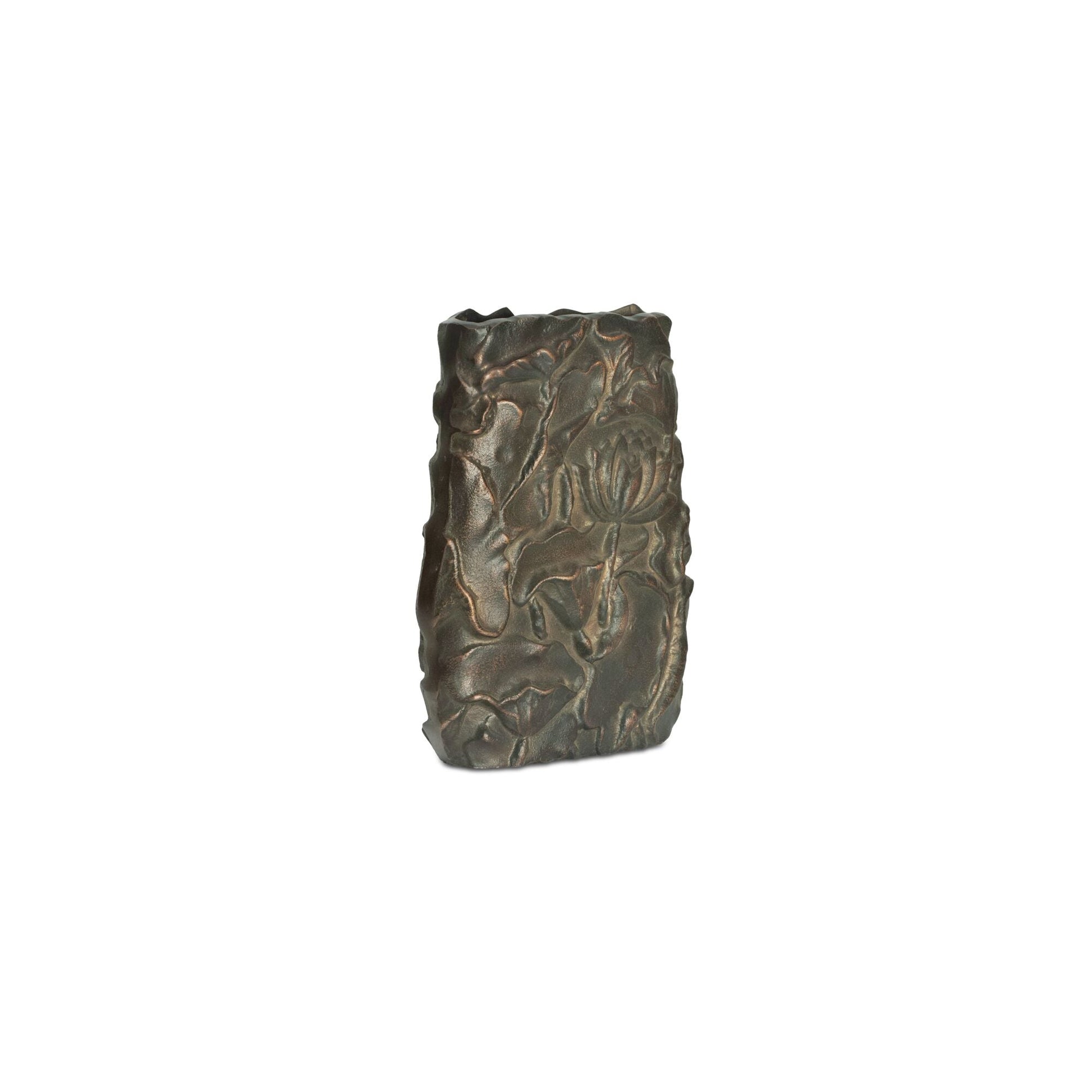 Sabine Antique Brass Cast Aluminum Vase - Ornate Home