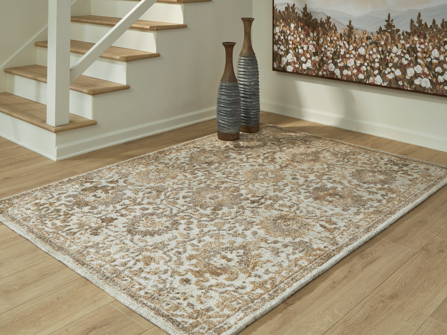 Sableridge Ivory/Taupe/Camel Medium Rug- Viva Furn