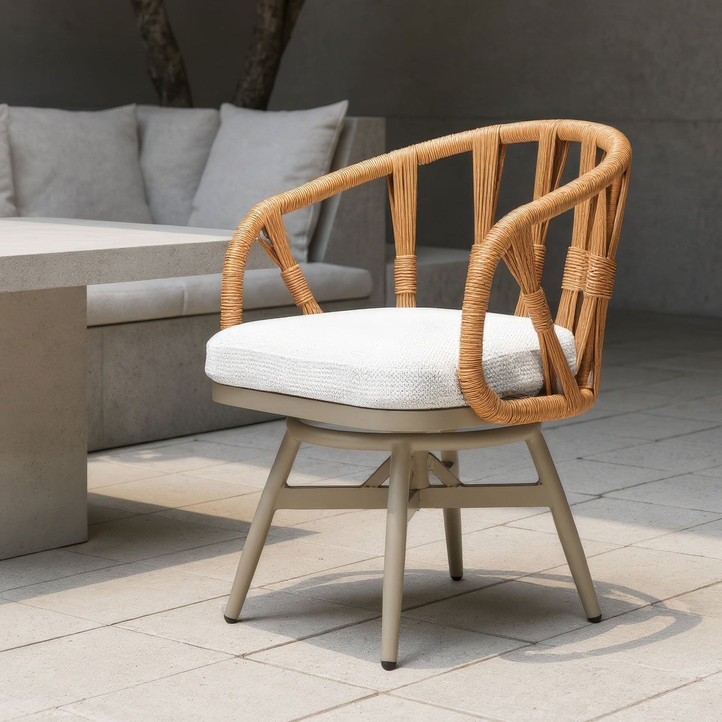 Safal Multicolor Outdoor Swivel Dining Chair - Ornate Home