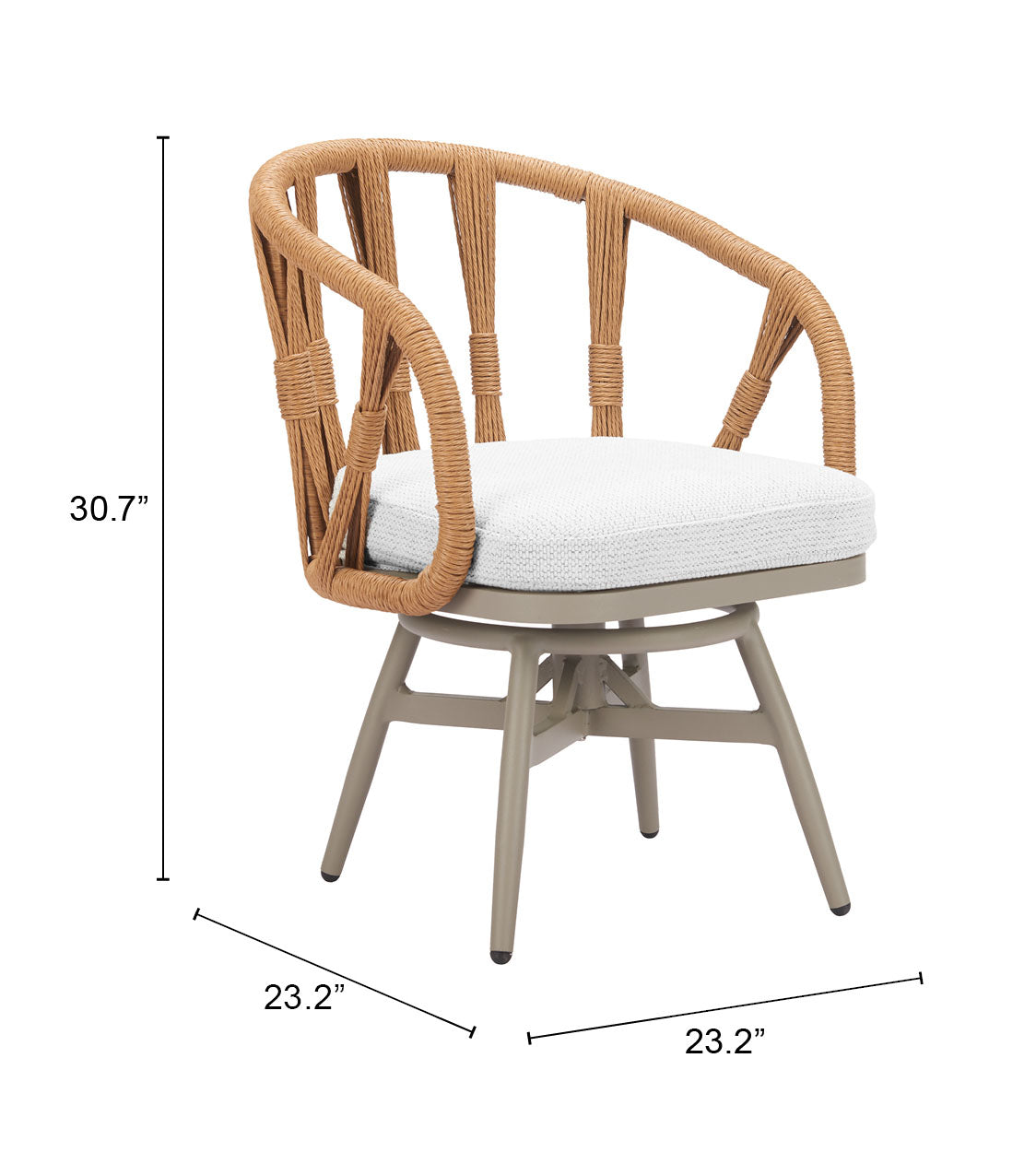 Safal Multicolor Outdoor Swivel Dining Chair - Ornate Home