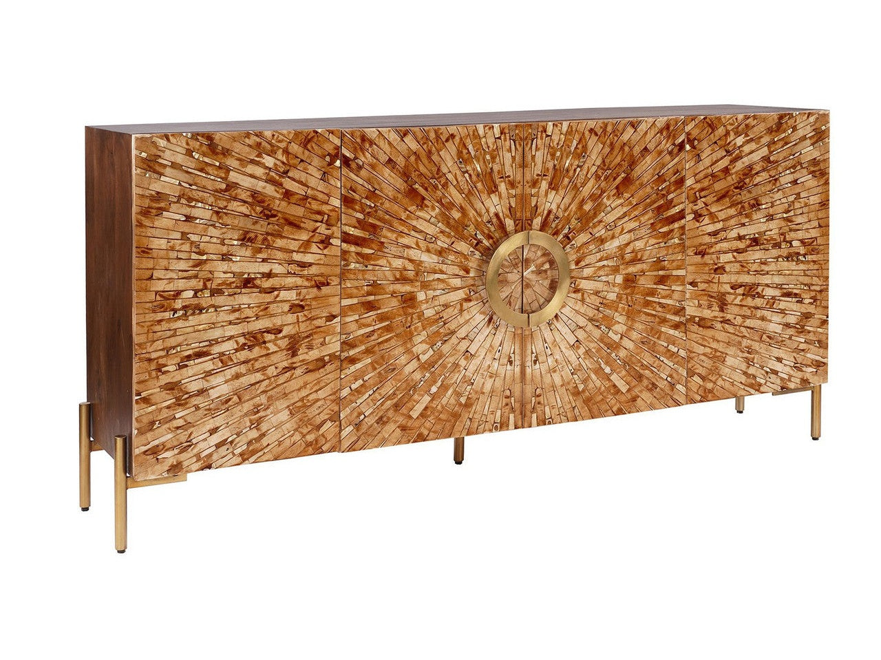 Safari Brown/Gold Bone Žønlay Sideboard - Ornate Home