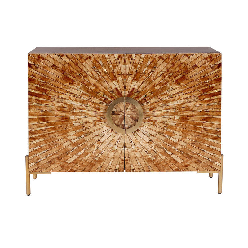 Safari Brown/Gold Bone Žønlay Two-Door Cabinet - Ornate Home