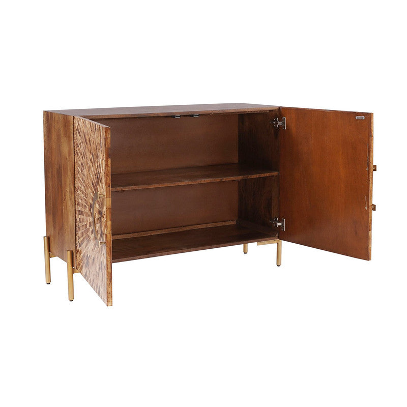 Safari Brown/Gold Bone Žønlay Two-Door Cabinet - Ornate Home