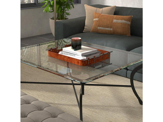 Safari Brown Leather Tray - Ornate Home