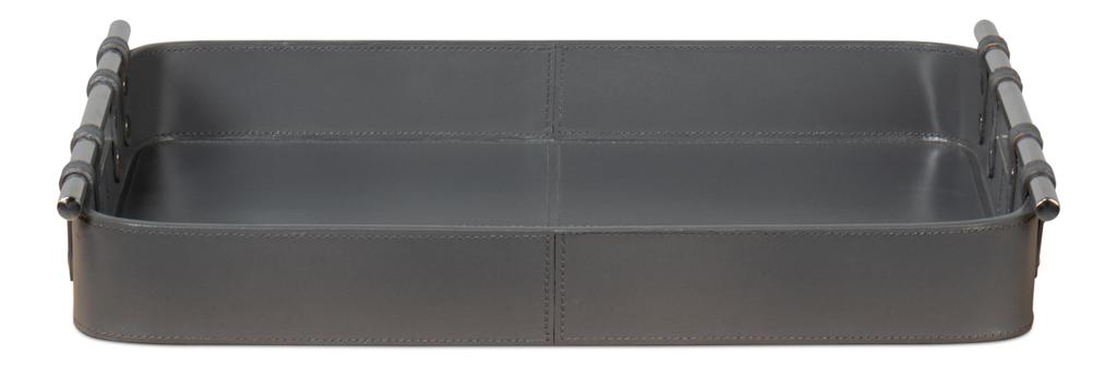 Safari Grey Leather Tray - Ornate Home