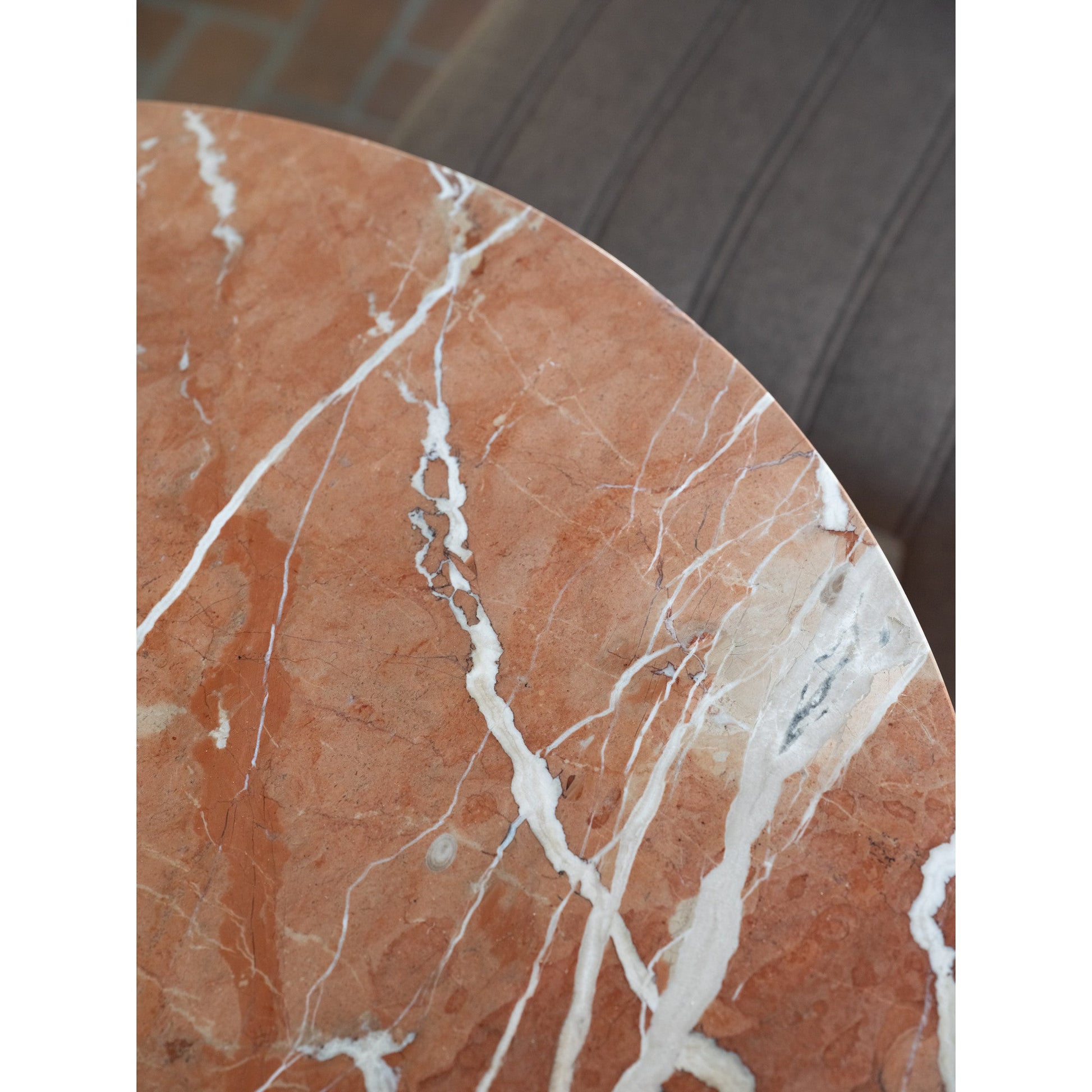 Sage Alicante Red Marble/Dark Brown Cafe Table - Ornate Home