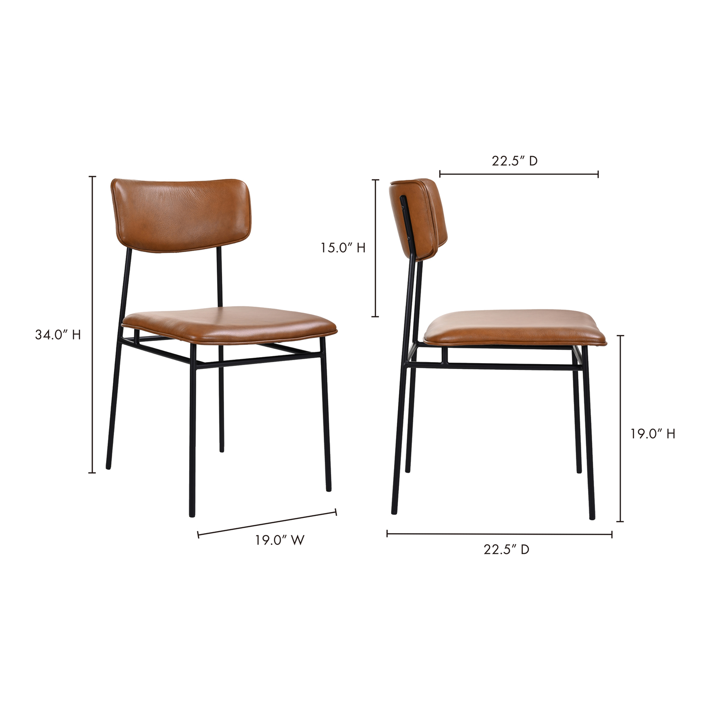 Sailor Brown Dining Chair (Set of 2) - Ornate Home